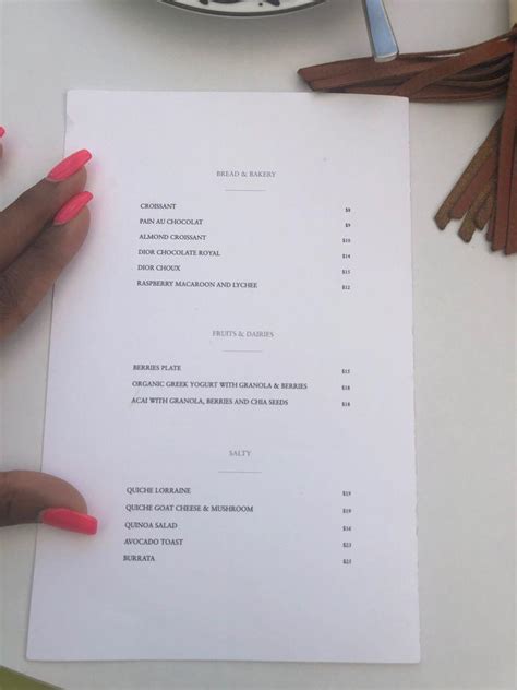 dior cafe menu|dior cafe miami reservations.